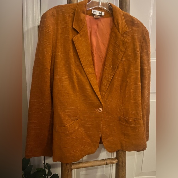 Vintage Addena woven one button blazer - Picture 2 of 5